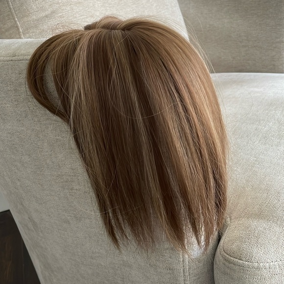 NWT topper caramel toffee copper chestnut blended hair bangs center part blended - Picture 3 of 16